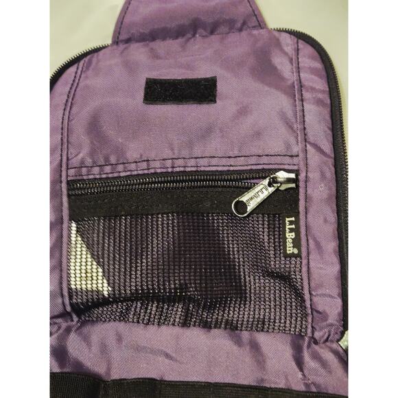 Vtg L.L. Bean Hanging Travel Purple Bag Toiletries Shaving Nylon Swivel Hook - Picture 7 of 8